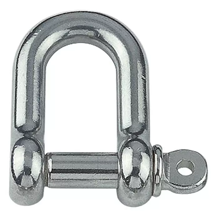 Marinetech Schäkel - Rund, kurz, Durchmesser Bolzen: 8 mm, Bruchlast: 2.000 kg, Edelstahl, Silber