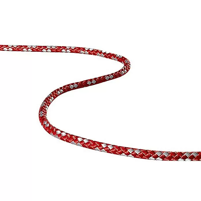 Robline Leine Meterware 8-Plaited-Dinghy - 6 mm, Rot/Silber, Polyester