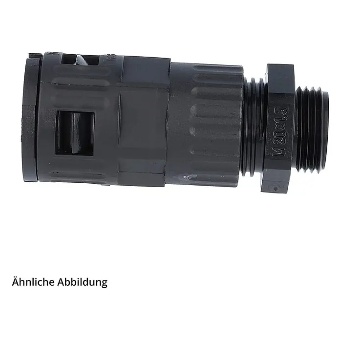 FLEXA RQGZ-M Schnellverschraubung gerade Gewinde M16x1,5 für [DUP-10708] -  - Schwarze Kunststoff-Kabelverschraubung mit M20x1.5 Gewinde.
