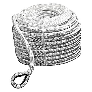 Robline Ankerloodlijn Poseidon (12 mm, 50 m, Polyester, Wit)
