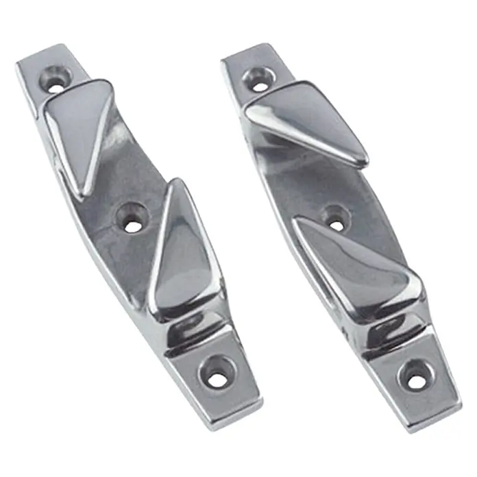Marinetech Guiacabos oblicuo - 115 x 23 mm, Izquierda, Para diámetro de cable: 10 mm, Acero inoxidable, A4 - Dos cornamusas para barcos de acero inoxidable pulido, perfectas para amarrar su barco. Robusto y duradero.