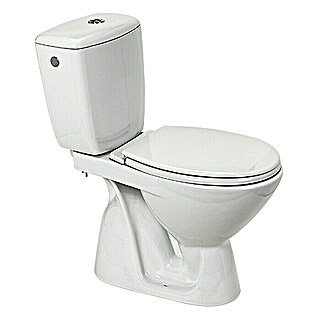 Stajaća WC školjka - kombinacija Kaskada (S rubom za pranje, Bez posebne glazure, Oblik ispiranja: Duboko, WC odvod: Okomito, Bijele boje)