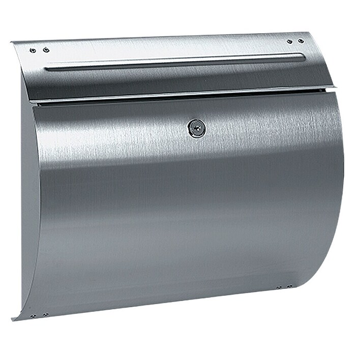 Portaferm Buzón de correo (135 x 375 x 330 mm, Acero inoxidable, Curvado)