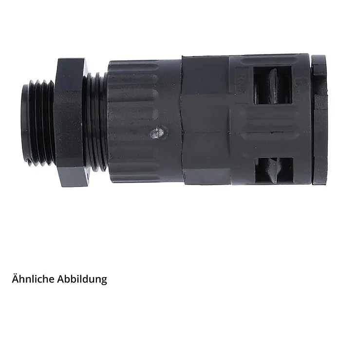 FLEXA RQGZ-M Schnellverschraubung gerade Gewinde M63x1,5 für [DUP-10728] -  - Schwarze Kunststoff-Kabelverschraubung mit Gewindeenden und internem Kabelklemmmechanismus.
