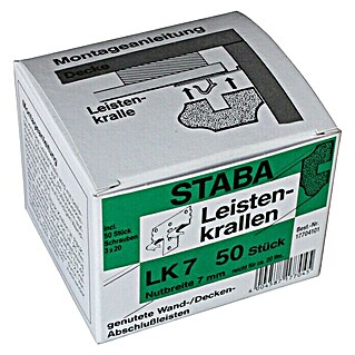 Staba Leistenkrallen LK 7 (Passend für: LOGOCLIC Deckenabschlussleisten, 50 Stk.)