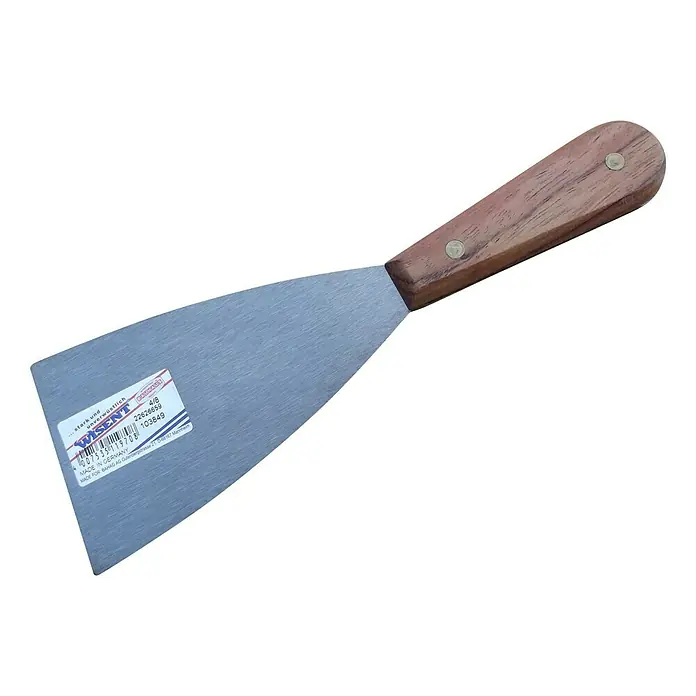 Wisent Espátula de pintor - Ancho de hoja: 80 mm, Material empuñadura: Madera noble - Espátula con mango de madera. La herramienta tiene una hoja de metal y es ideal para aplicar masilla o raspar pintura.