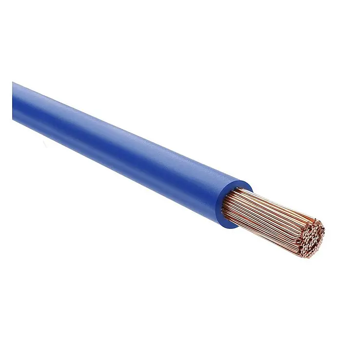 HELU KABEL H07V-K 1X4 mm² UBU - ultramarinblau - Blaues Stromkabel mit freiliegenden Kupferlitzen.