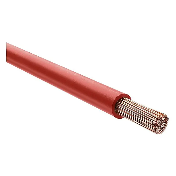HELU KABEL H07V-K 1X35 mm² RD - rot - Rotes isoliertes Elektrokabel mit freiliegenden Kupferlitzen.