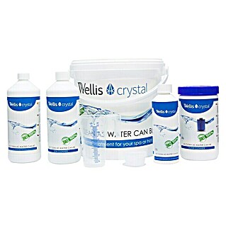 Wellis Wasserpflege-Starterset Christal Pool (18 x Chlortabletten, 1 x Crystal Eimer, 1 x Dosierbecher, 2 x Wasserpflegeprodukt 500 ml, 1 x Kapsel)
