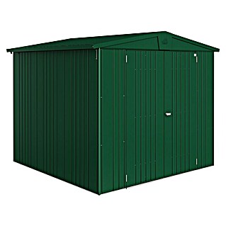 Biohort Gerätehaus Europa (Außenmaß inkl. Dachüberstand (B x T): 244 x 228 cm, Stahl, Dunkelgrün)