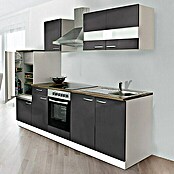 Respekta Composición de cocina (Ancho: 270 cm, Con dispositivos eléctricos, Gris)