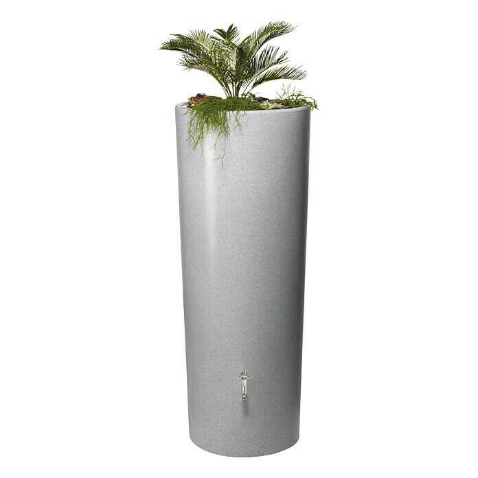 Garantia Modern Line Regenspeicher Stone 2 in 1350 l, Silver, Ø x H: 62 x 150 cm Front View