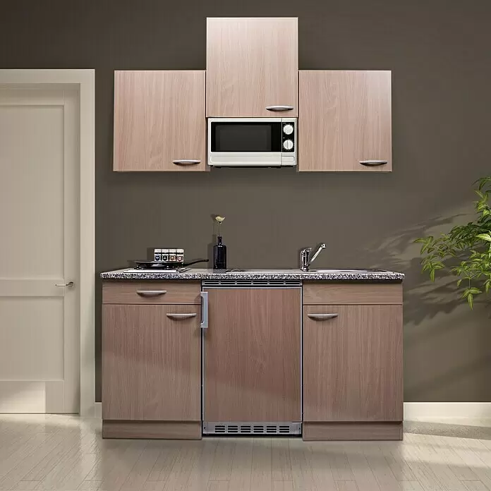 Respekta Singleküche Gerda - 150 cm, Mit Duo-Kochmulde, Braun - Stimmungsaufnahme