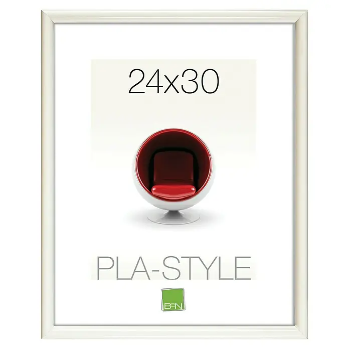 Marco de plástico Pla-Style - 24 x 30 cm, Blanco - Marco de fotos blanco, de 24x30 cm, con diseño moderno. Ideal para fotos, impresiones y obras de arte para decorar el hogar con estilo.