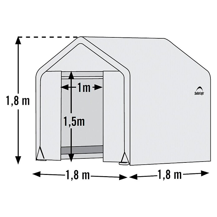 ShelterLogic Folien-Gewächshaus (Grundfläche: 3,24 m², Polyethylenfolie, Folienstärke: 160 g/m³)