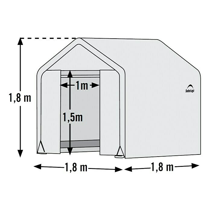 ShelterLogic Folien-Gewächshaus (Grundfläche: 3,24 m², Polyethylenfolie, Folienstärke: 160 g/m³)