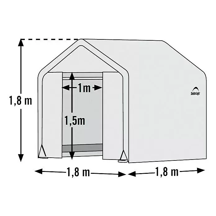 ShelterLogic Gewächshaus - Außenmaß inkl. Dachüberstand (B x T): 180 x 180 cm, Grau, Grundfläche: 3,24 m²