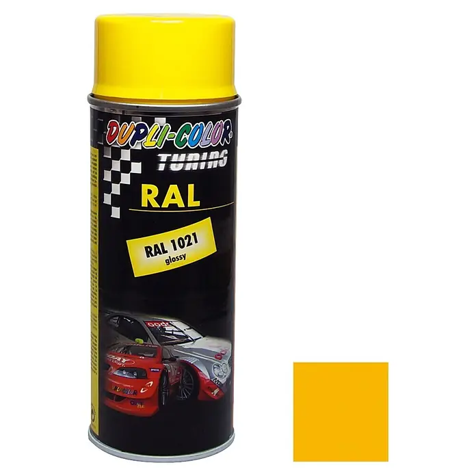 Dupli-Color Tuning Lackspray RAL 1021 - Rapsgelb, Glänzend, 400 ml - Informationsansicht