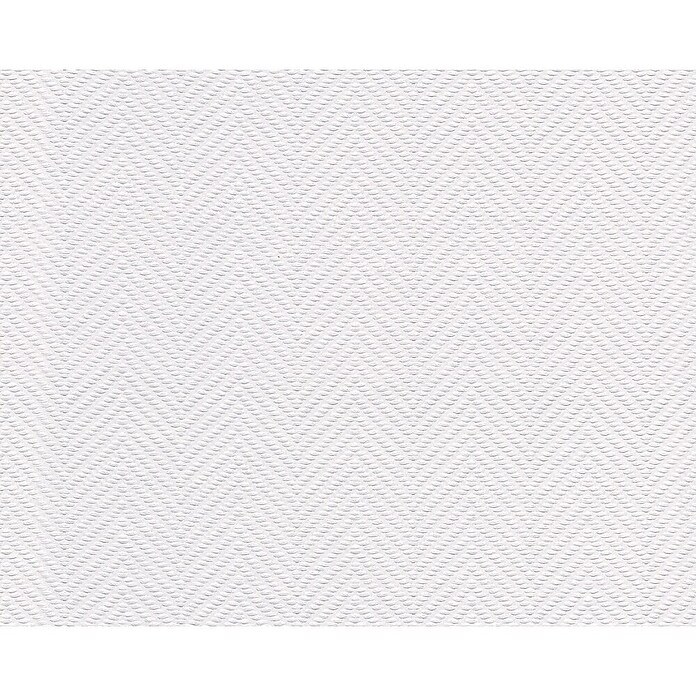 Atlantis Design Vliestapete Fischgrät (Weiß, Uni, 10,05 x 0,53 m)