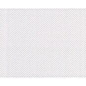 Atlantis Design Vliestapete Fischgrät (Weiß, Uni, 10,05 x 0,53 m)
