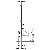 Geberit Duofix Bidet-Montageelement (10 x 50 x 112 cm, Pulverbeschichtet)