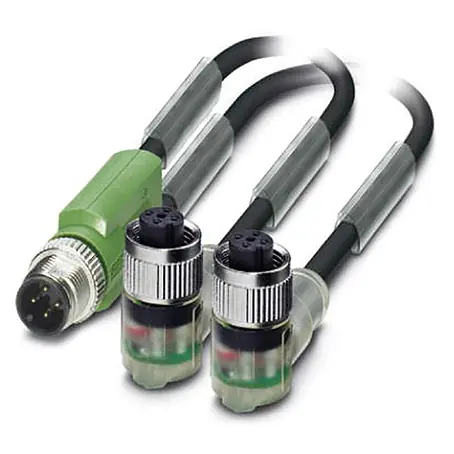 Phoenix Contact M12/M12/M12 Verteilerkabel mit LED 1xStift/2xBuchse | 3,0