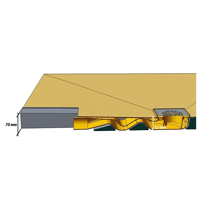 Ottofond Duschelement BED superflach (120 x 120 cm, Ablauf: Waagerecht, Befliesbar, Quadratisch)