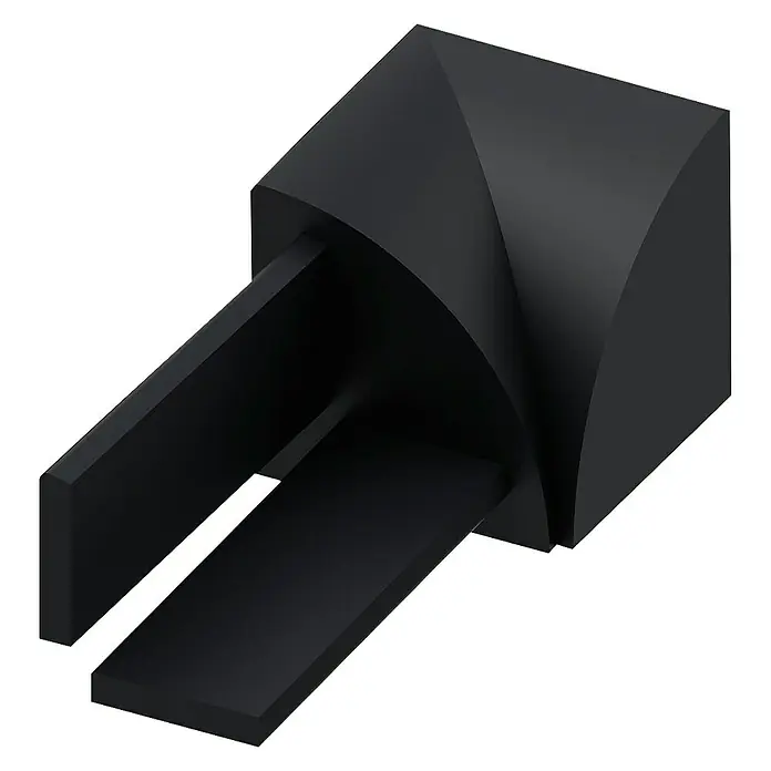 Viertelkreis-Eckleiste - Schwarz, 8 mm - Ein schwarzer Lüftungsgitter-Einsatz in Würfelform mit Lamellen für das Auto. Das moderne Design sorgt für eine gute Luftverteilung.