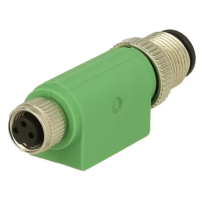 Phoenix Contact M12/M8 Adapter 1xStift/1xBuchse gerade 3/3-pol. A-Kodierung -  - Grüner rechtwinkliger M8/M12 Stecker, 3-polig, Buchse auf Stecker.