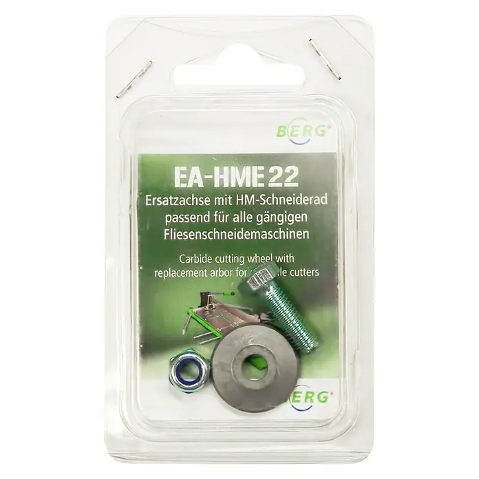 Berg Ersatzrädchen - Durchmesser Schneidrad: 22 mm - BERG Fliesenschneider-Ersatzachse EA-HME 22 mit HM-Schneiderad, passend für alle gängigen Fliesenschneidemaschinen.