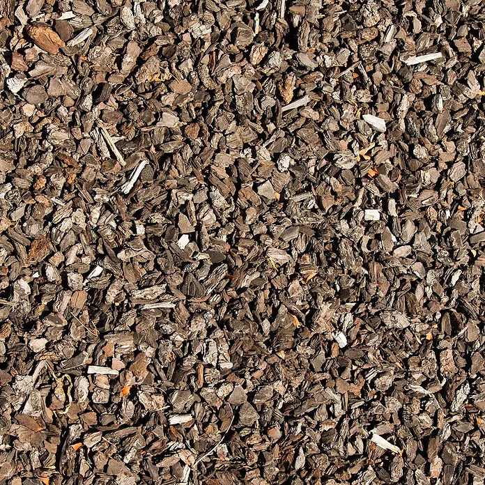 Rindenmulch Kiefer Fein 60l -  - Dunkelbraune Holzspäne für Landschafts- oder Gartenbau, zur Bodenbedeckung und Feuchtigkeitsspeicherung.
