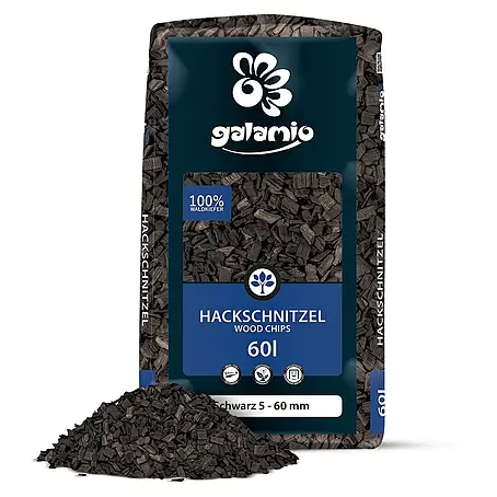 Hackschnitzel Holzdekor Schwarz 5-60 mm 60l