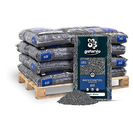Hackschnitzel Holzdekor Grau 5-60 mm 60l x 12 Sack 720l 12er Palette