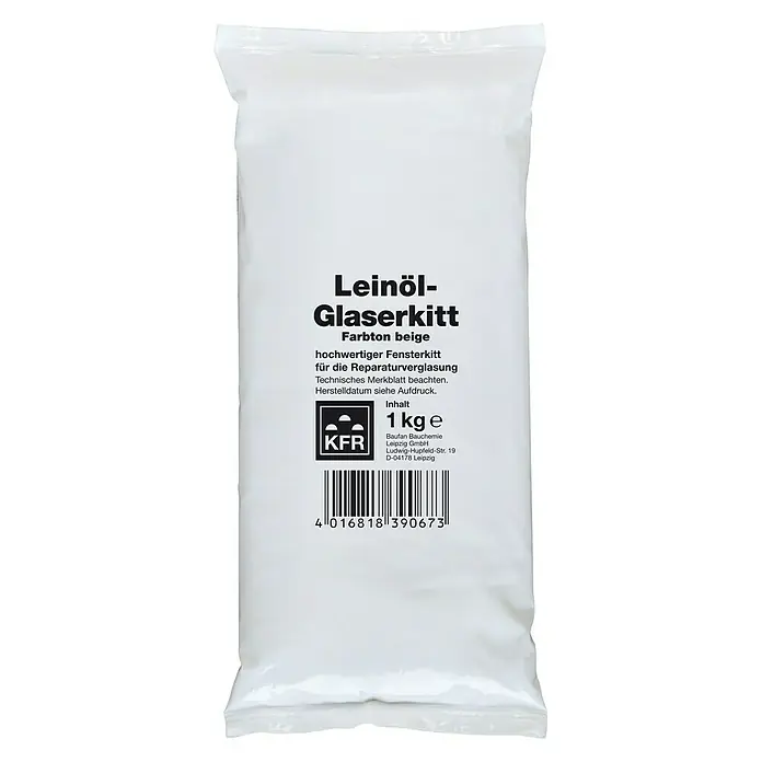 Decotric Leinöl-Glaserkitt - 1 kg, Beige - Ein Beutel Leinöl-Glaserkitt in Beige, ideal für hochwertige Fensterreparaturen. Inhalt: 1 kg.