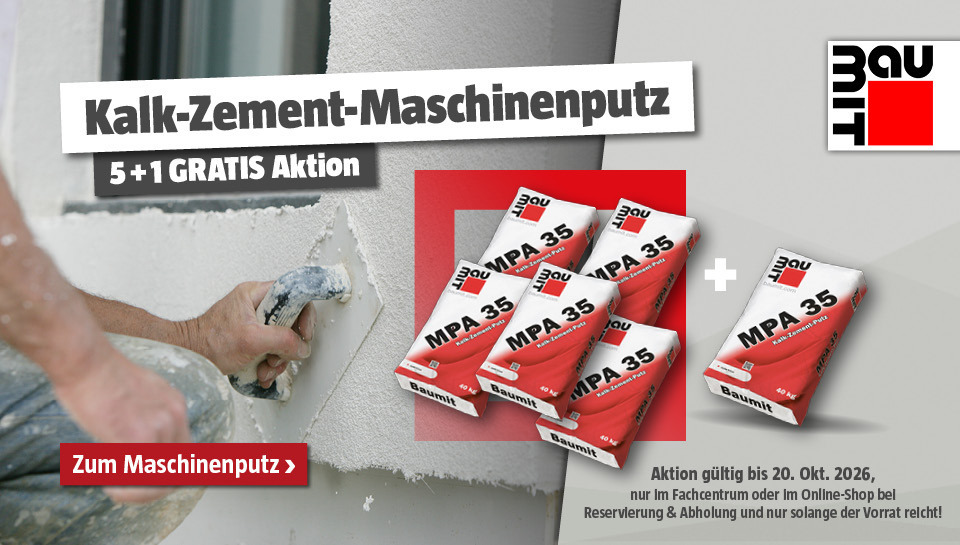 Aktion Baumit Maschinenputz 5+1 gratis