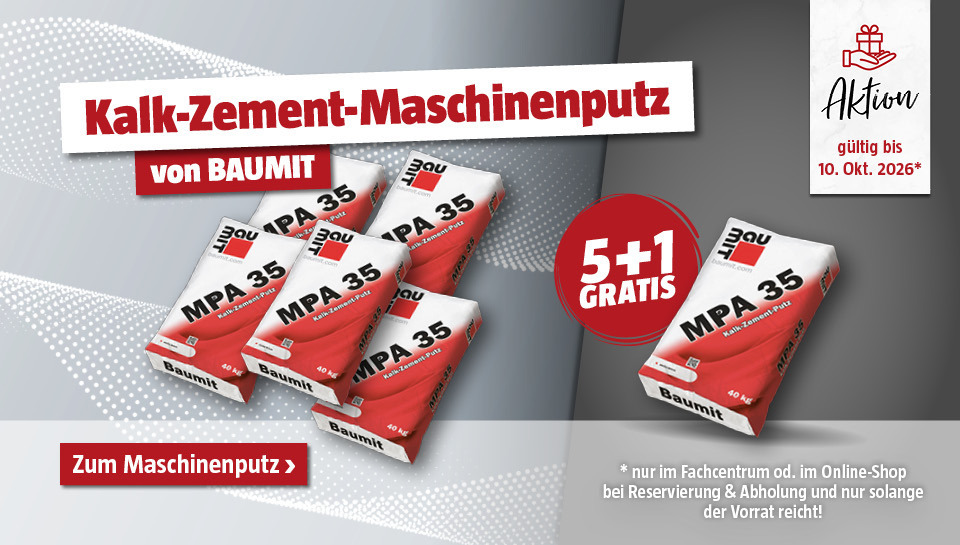 Aktion Baumit Maschinenputz 5+1 gratis