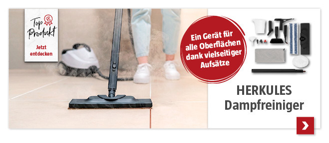 Boden wird mit dem Herkules Dampfreiniger gereinigt
