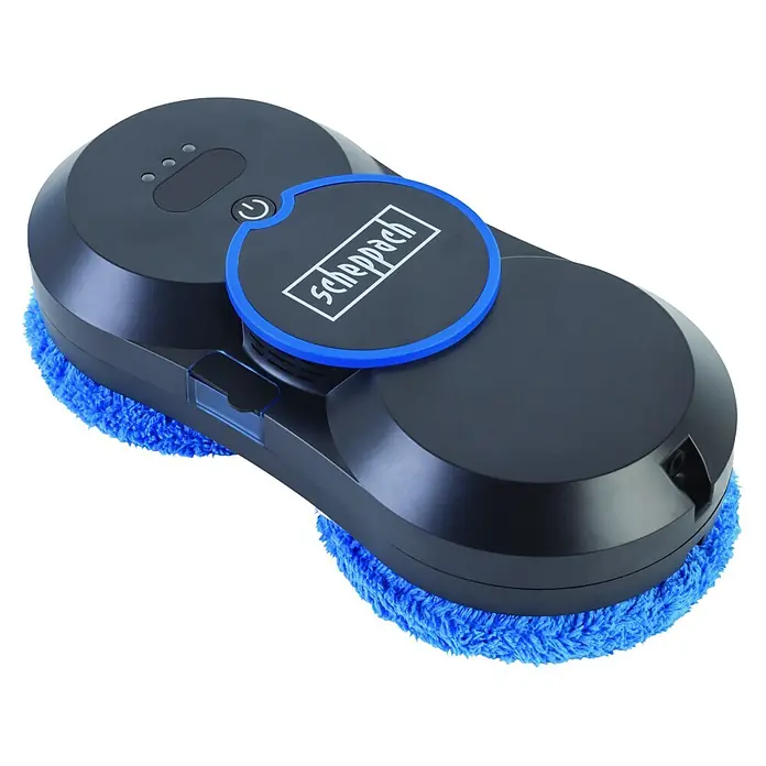 Scheppach Fensterreinigungsroboter WCR72 - Wassertankvolumen Roboter: 35 ml, Saugkraft: 2.800 Pa - Diagonale Ansicht
