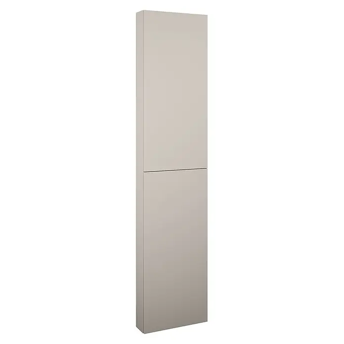 Riva Compact Bad-Hochschrank Compact/Moon/Lynn - B x T x H: 40 mm x 12,6 cm x 180 cm, Fume Matt - Hoher greiger Schrank mit zwei grifflosen Türen.