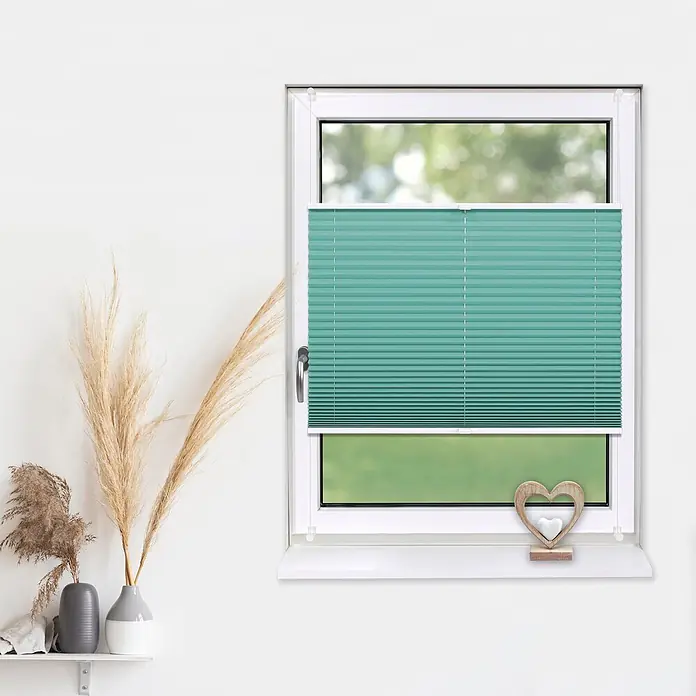 Plissee Klemmfix 55x150 cm türkis blickdicht ohne Bohren online kaufen bei BAUHAUS