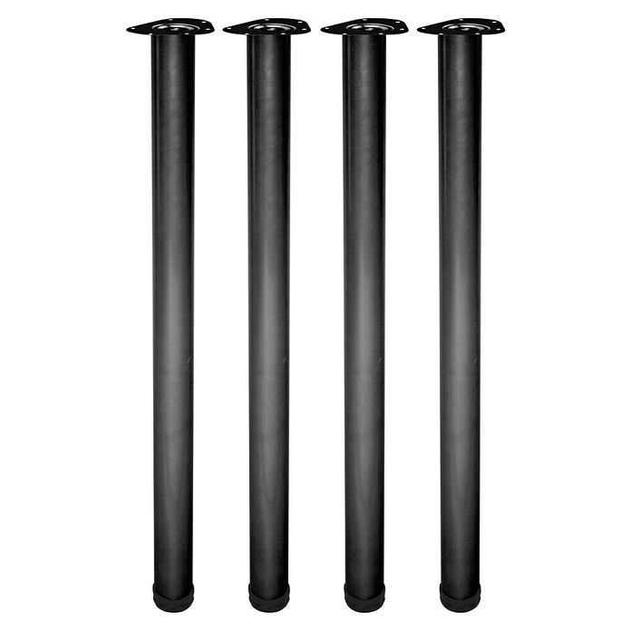 Element System Möbelfuß-Set Toskana (Ø x L: 60 x 700 mm, Schwarz, Traglast: 75 kg, 4 Stk.)