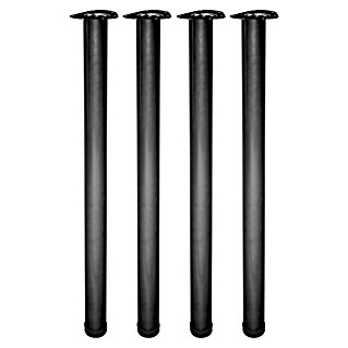 Element System Set de patas de mueble Toskana (Ø x Al: 6 x 80 cm, Capacidad de carga: 75 kg, Acero, 4 ud., Negro)