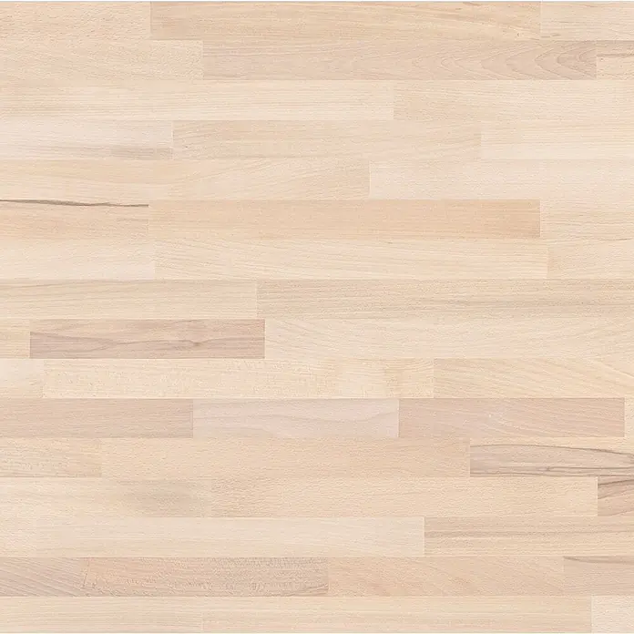 Exclusivholz Arbeitsplatte - Beige, Buche, 260 x 80 x 2,7 cm - Helle Holzoberfläche mit versetzten Dielen, ideal für Böden oder Arbeitsplatten.