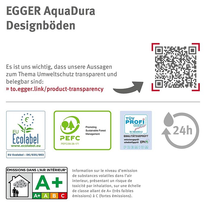 Egger Laminat Aquadura+ (Panora Eiche beige, Landhausdiele, 1 292 x 193 x 7,5 mm) | BAUHAUS