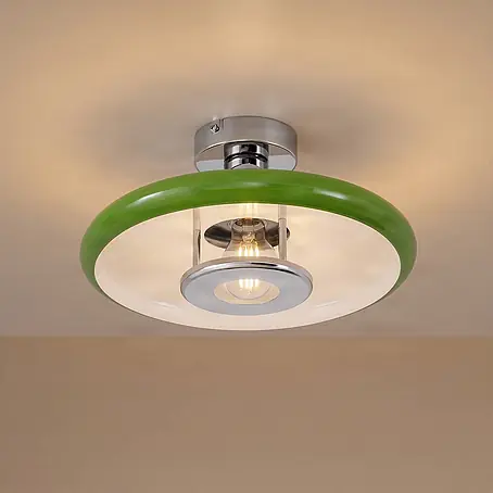 Lindby Deckenlampe in grün, chrom, Deckenleuchte