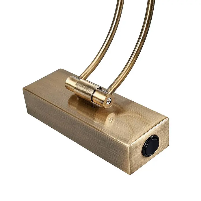 Lucande LED Wandlampe Bilderleuchte altmessing, warmweiß 3.000K -  - Gebürsteter Bronzewandleuchtenfuß mit flexiblem Armgelenk und schwarzem Ein-/Ausschalter.