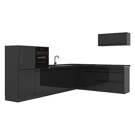 Eckküche R-Line 327 cm Anthrazit Hochglanz Art.-Nr. 66780