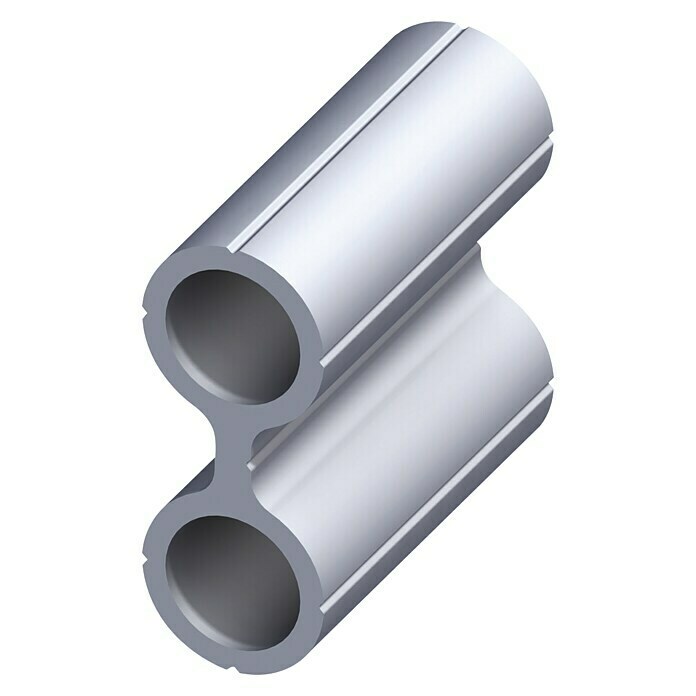 Kantoflex Rohr-Schenkel (27,5 x 11,5 x 27,5 mm, Aluminium, Gleitgeschliffen, Doppelrohr, Bohr-Kennrille)
