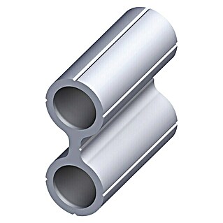 Kantoflex Rohr-Schenkel (27,5 x 11,5 x 27,5 mm, Aluminium, Gleitgeschliffen, Doppelrohr, Bohr-Kennrille)
