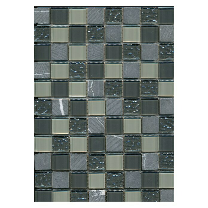 Mosaikfliese Crystal Mix CM M422 (32,7 x 30,2 cm, Grau, Glänzend)